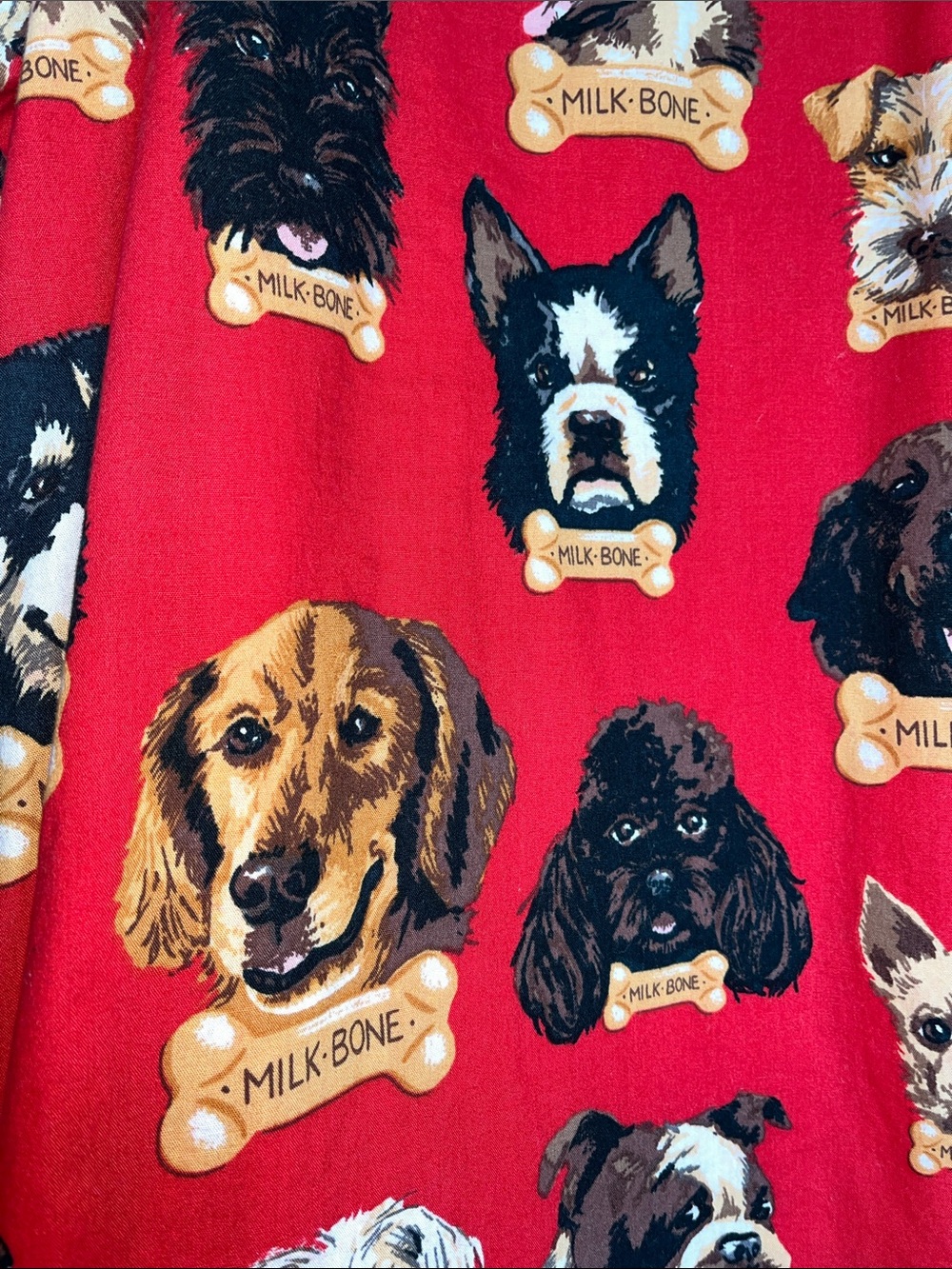 Nick & Nora x Milk-Bone Dog Face Print Red Cotton Robe Women’s Small - Picture 6 of 9